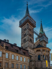 Fototapeta na wymiar Die Türme des Bamberger Dom werden rekonstruiert und restauriert