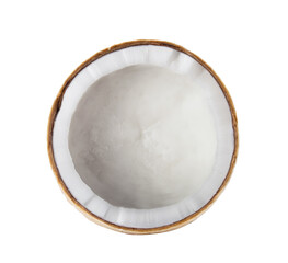 coconut half  on white background