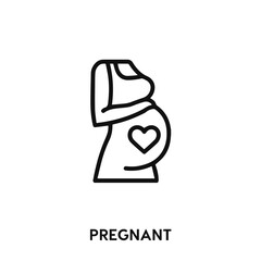 Obraz premium pregnant icon vector. pregnant woman icon vector symbol illustration. Modern simple vector icon for your design. pregnant woman icon vector 
