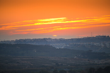 Sunset near Guardamar del Segura. Alicante province. Spain