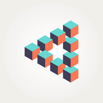 3D cubes in the Penrose triangle.
