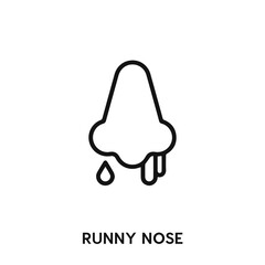 runny nose icon vector. runny nose sign symbol.