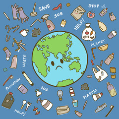 World plastic waste pollution