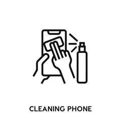 cleaning phone icon vector. cleaning phone icon vector symbol illustration. Modern simple vector icon for your design. cleaning phone icon vector	