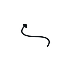 Minimal Line Arrow - Symbol of curved Arrow- Vector