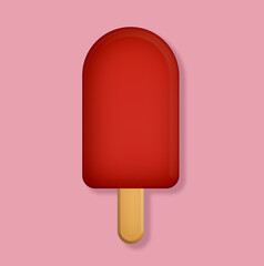 Rote Eis am Still auf rosa Hintergrund.