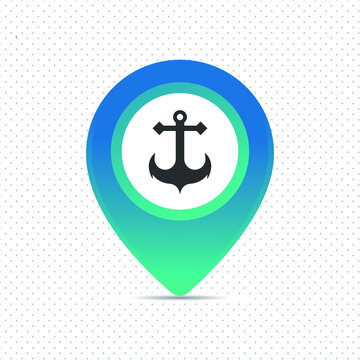 anchor icon on round internet button
