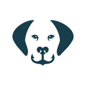 logo design dog anchor vector