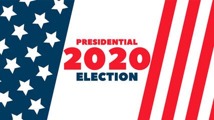2020 United States of America Presidential Election banner. Election banner Vote 2020 with Patriotic Stars. Poster, card, banner, background design. 