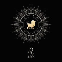 Fototapeta premium Zodiac sign Leo. The symbol of the astrological horoscope.
