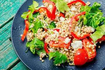Fresh salad in plate