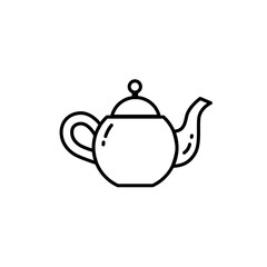 Tea pot outline icon. Vector illustration with editable stroke. For branding, coffee shop, restaurant, menu, banner, card.
