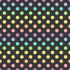 Bright pastel colors polka dot seamless pattern. - obrazy, fototapety, plakaty