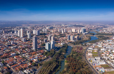 ecological park of indaiatuba seen from above, Sao Paulo, Brazil