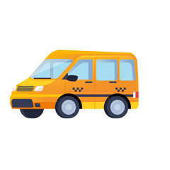 taxi van public transport vehicle vector illustration design