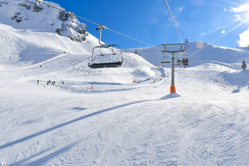 Ski lift in the alps.