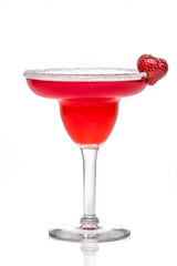 A glass of Strawberry Margarita with srawberry