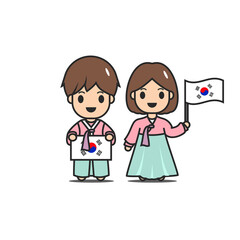 Cute Korean people vector