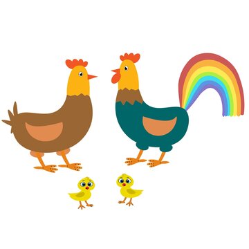 Farm animals set , cartoon vector illustration