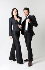 Fashion man and woman. The concept for a store of men's and women's clothing