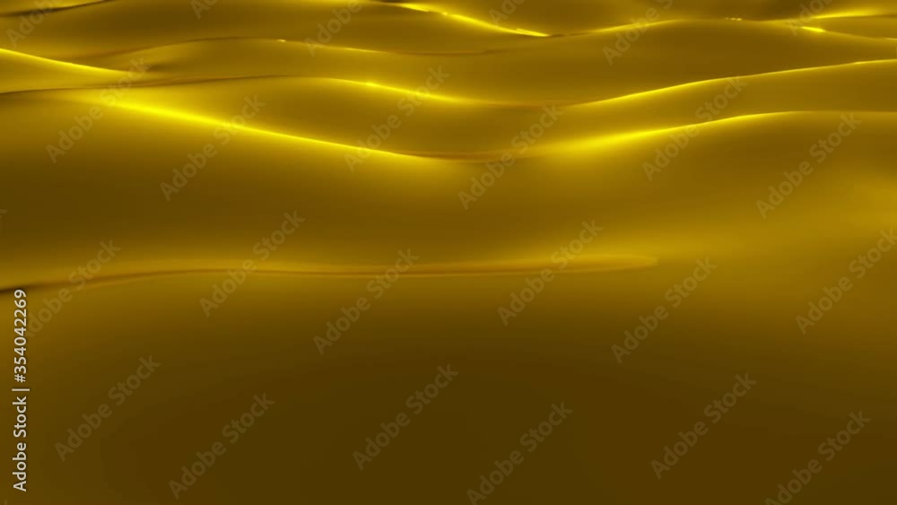 Poster gold liquid wave luxury premium pattern flying into digital technologic animation 3d rendering