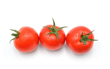 red tomatoes on white background