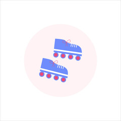 Roller skates minimalist flat vector illustration