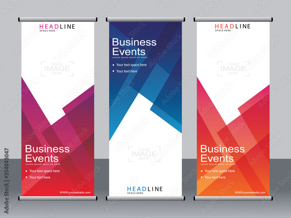 Wall mural business banner roll up set,standee banner template,modern banner.