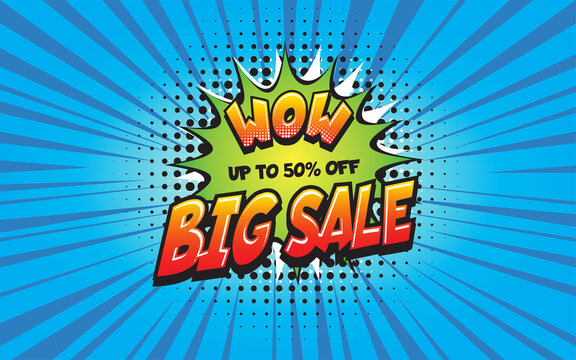 Wow Big Sale 50% Off banner template