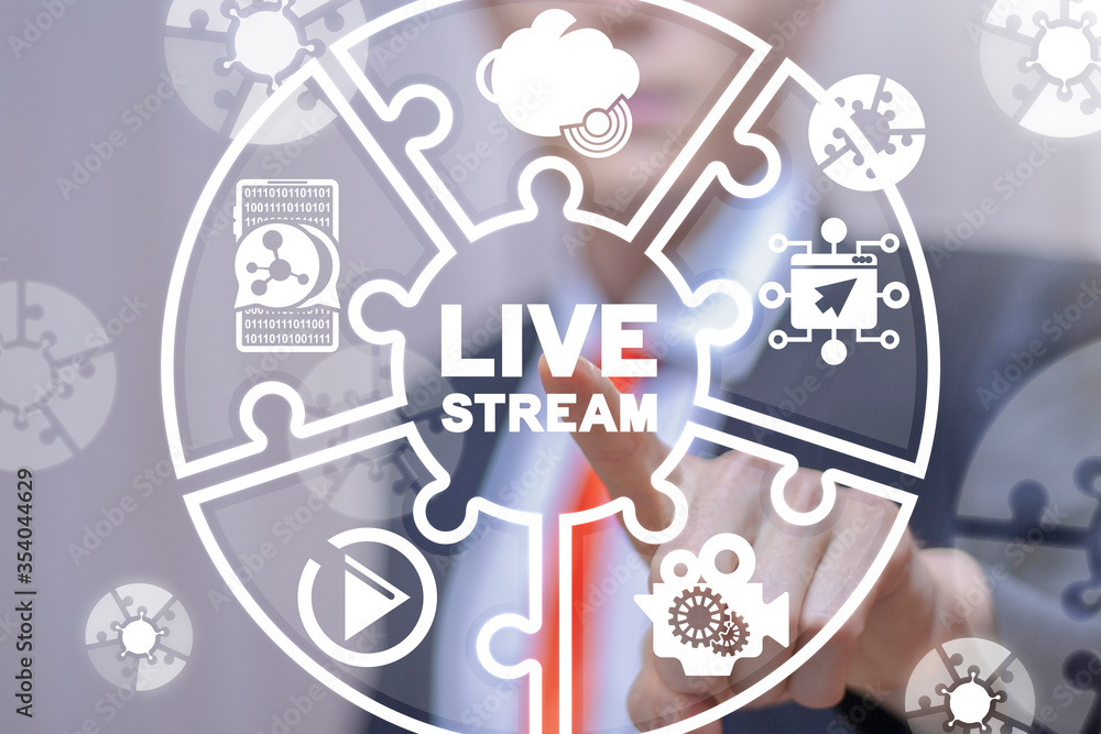 Poster live stream internet concept. live streaming broadcasting video web technology.