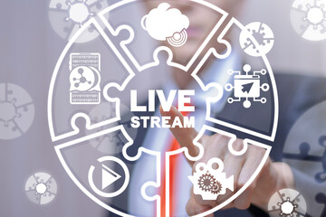 Live Stream Internet Concept. Live Streaming Broadcasting Video Web Technology.
