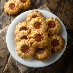 Homemade cookies with apricot jam