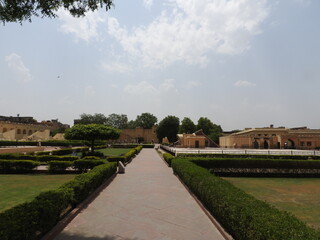 Stairs leading to the top of Samrat Yantra, Largest sundial in the world at the Jantar Mantar, Delhi