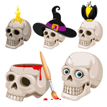 Cartoon Skulls Set