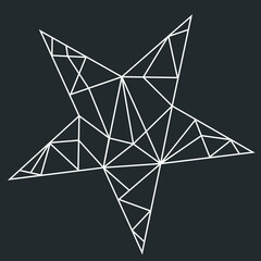 Vector abstract polygonal geometric star