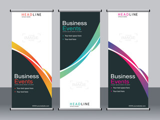 Business banner roll up set,standee banner template,Modern banner.