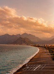 Panoramic view of the mountains from Antalya in Turkey