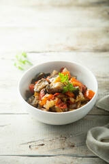 Homemade vegetable stew with herbs
