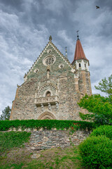 Fototapeta na wymiar The amazing gothic Church of Mariasdorf in southern Burgenland, Austria