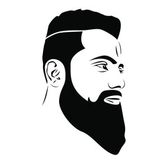 Indian Hindu man with Beard - vector illustration art