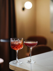 Red beverages at the restaurant