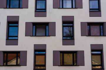 House facade with lots of windows, abstract house facade