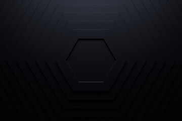 Abstract background of hexagon. Modern wall, 3D rendering.