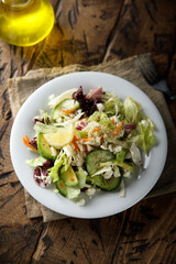 Healthy mixed salad with avocado