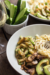 delicious dinner - pasta with white wine