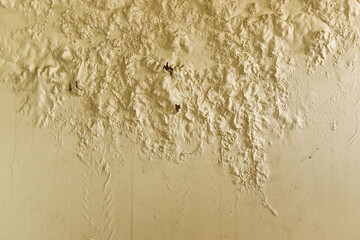 Wall cracked color by moisture humidity, Peeled wall from rain leakage, Wall color dampness damage is common house problem.