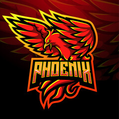 Red phoenix esport logo mascot design © REYYARTS