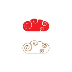 Chinese Cloud logo template icon vector