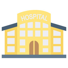 Naklejka premium Public Hospital Building Concept Vector Color Icon Design, urban parks and open spaces Signage on white background 