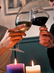 two glasses of red wine